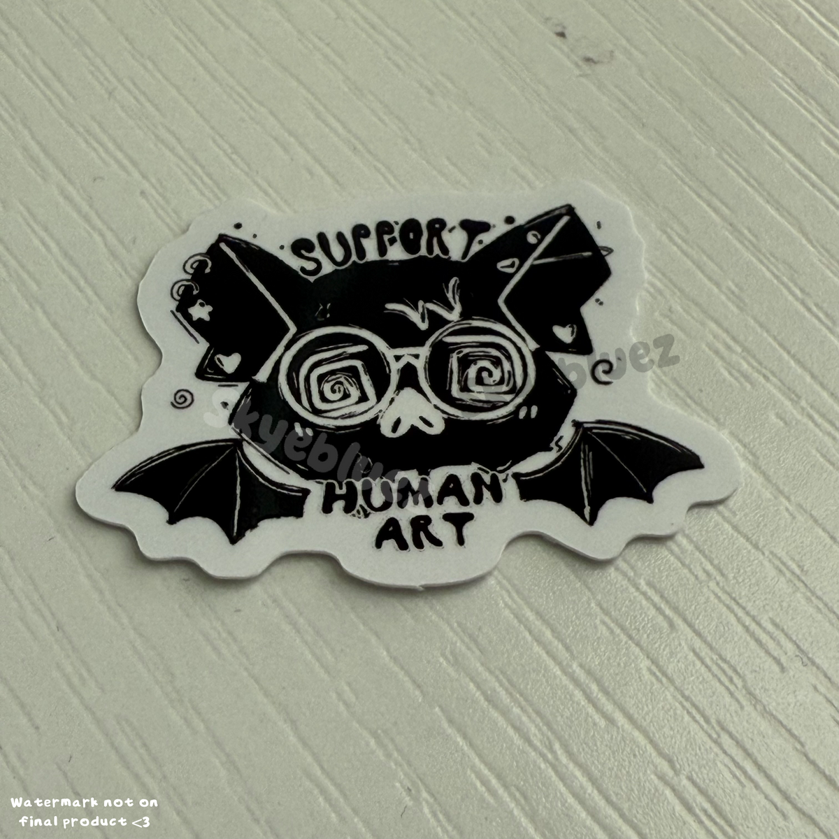 Support human art bat 1.5” mini Sticker