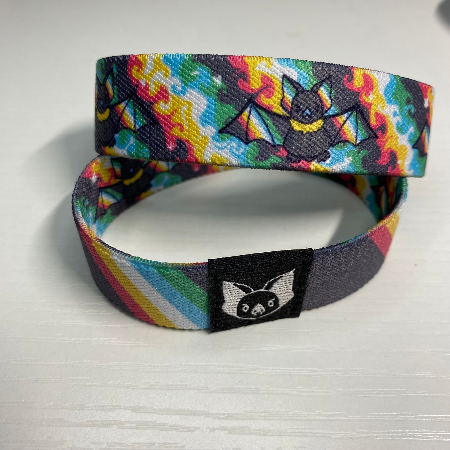 Disability Flag Bat Bracelet - Elastic Wristband