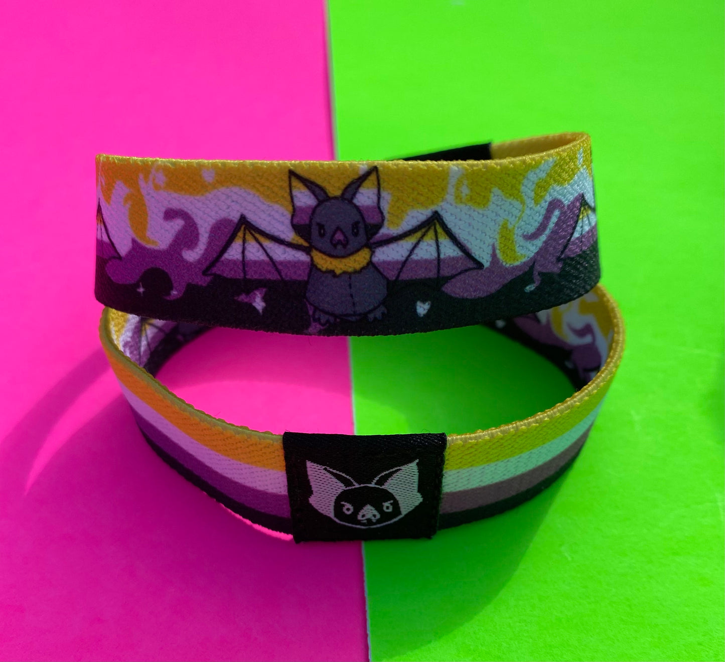 Pulsera de murciélago no binario - Pulsera elástica Enby Pride
