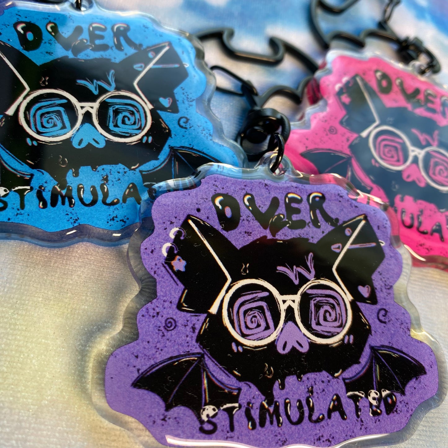 Overstimulated Bat 2.5” Acrylic Keychain