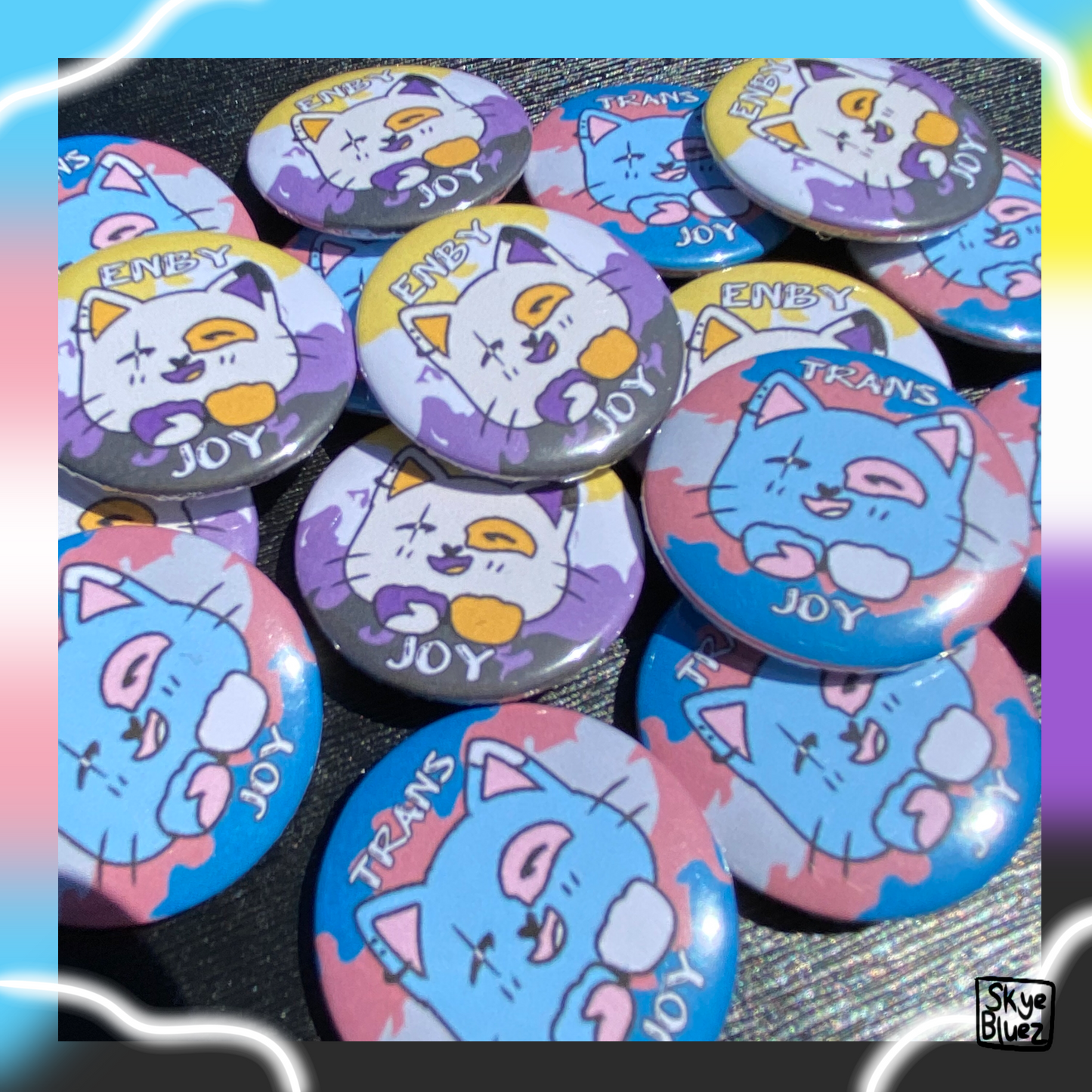 Botón Trans/Enby Joy Kitty