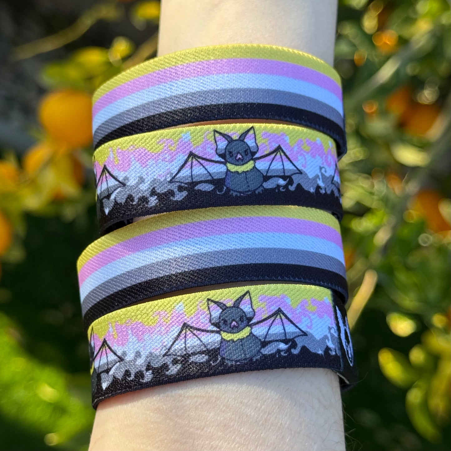 Queer Platonic Bat Bracelet - Pride Elastic Wristband