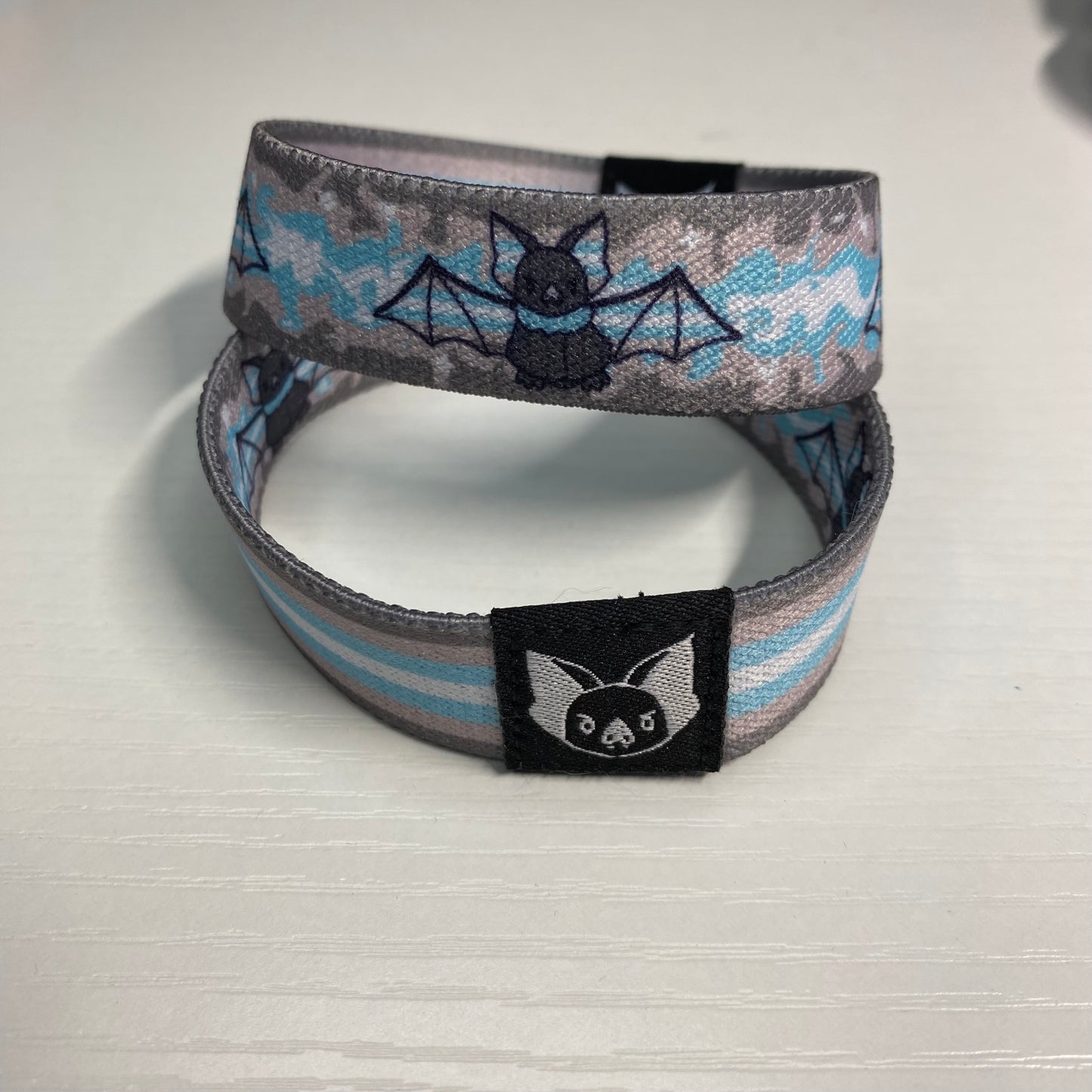 Demiboy Bat Bracelet - Trans Pride Elastic Wristband