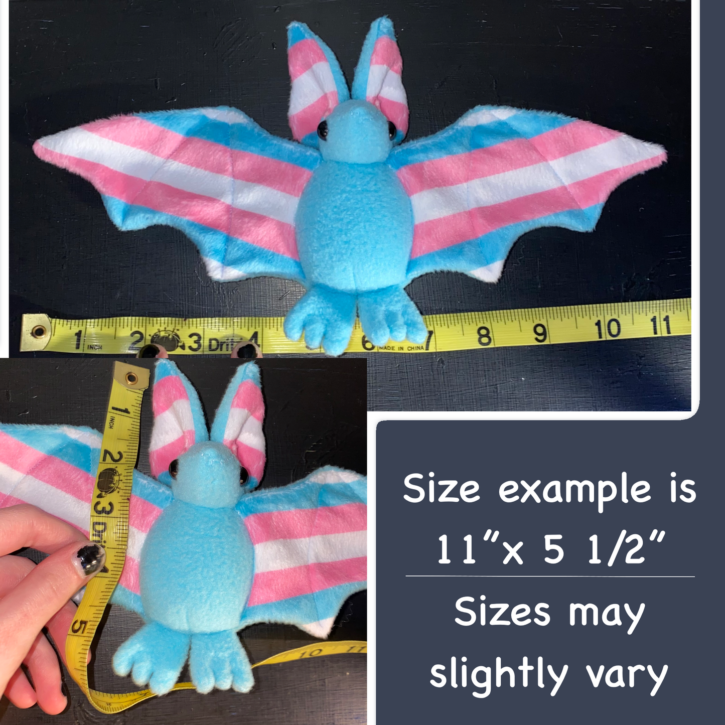 Peluche de murciélago del orgullo personalizado