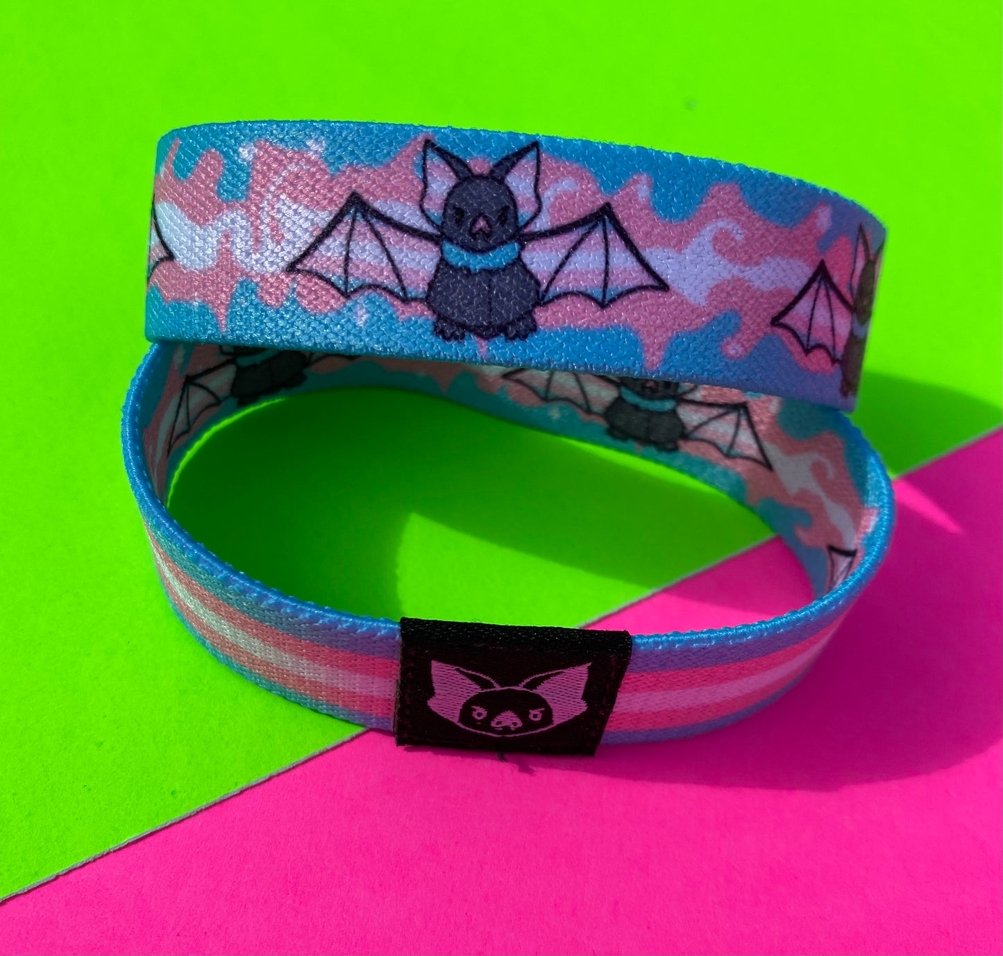 Transgender Bat Bracelet - Trans Pride Elastic Wristband