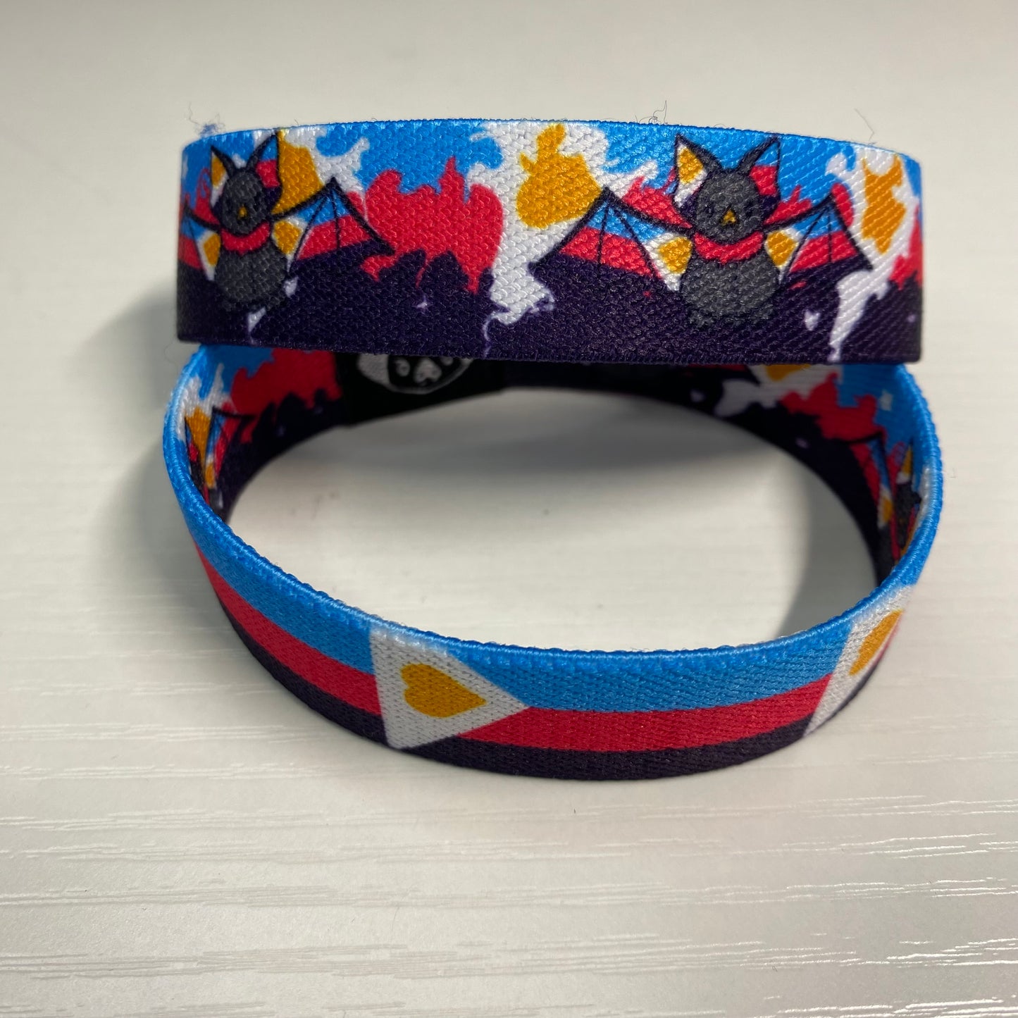 Polyamorous Bat Bracelet -Polyamory Pride Elastic Wristband