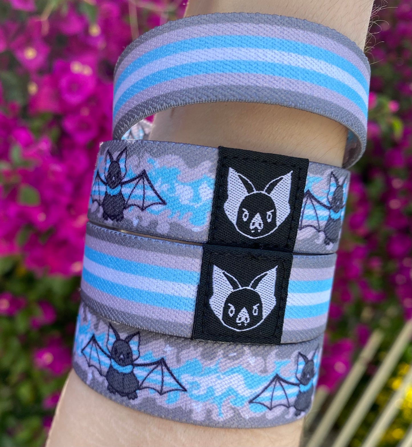 Demiboy Bat Bracelet - Trans Pride Elastic Wristband