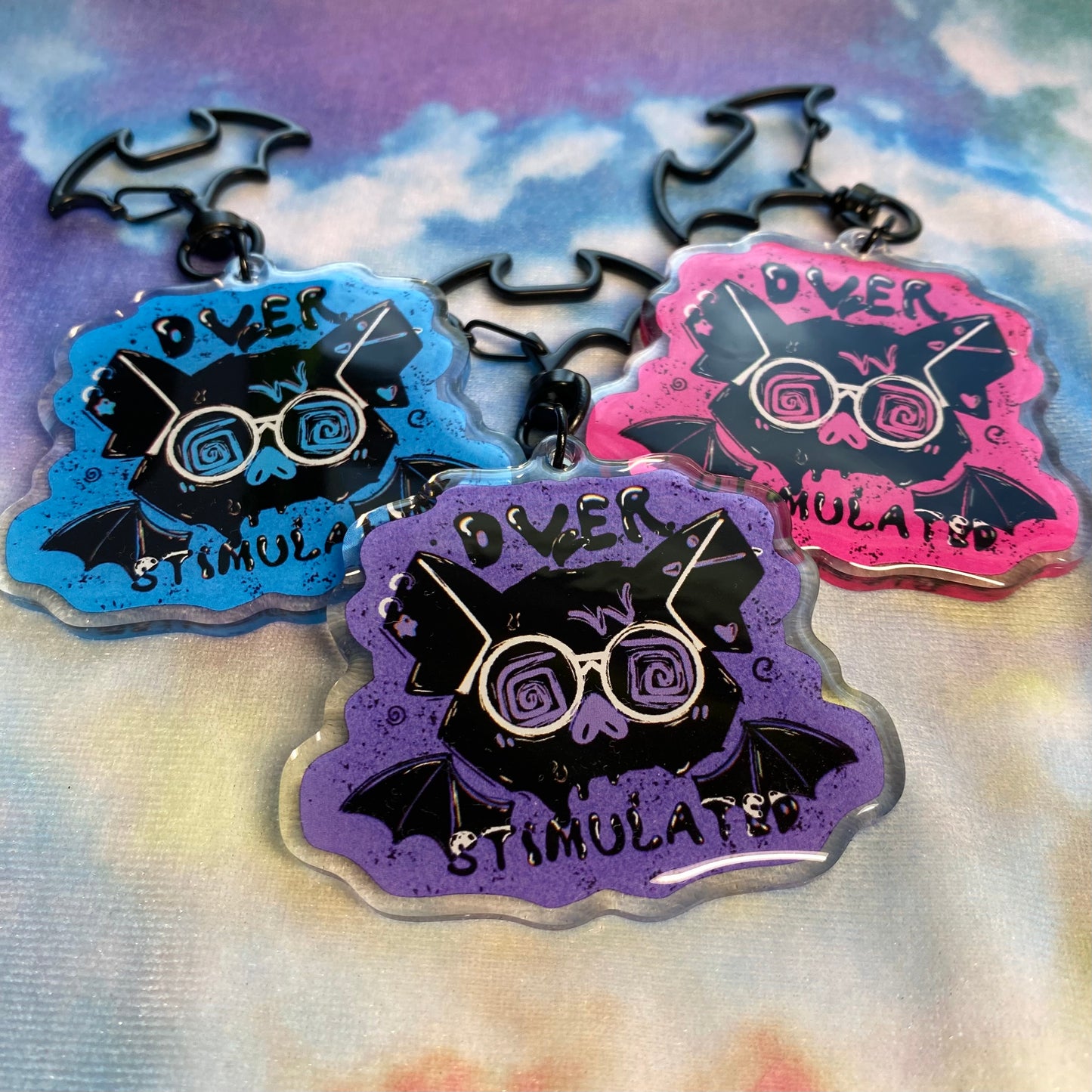 Overstimulated Bat 2.5” Acrylic Keychain