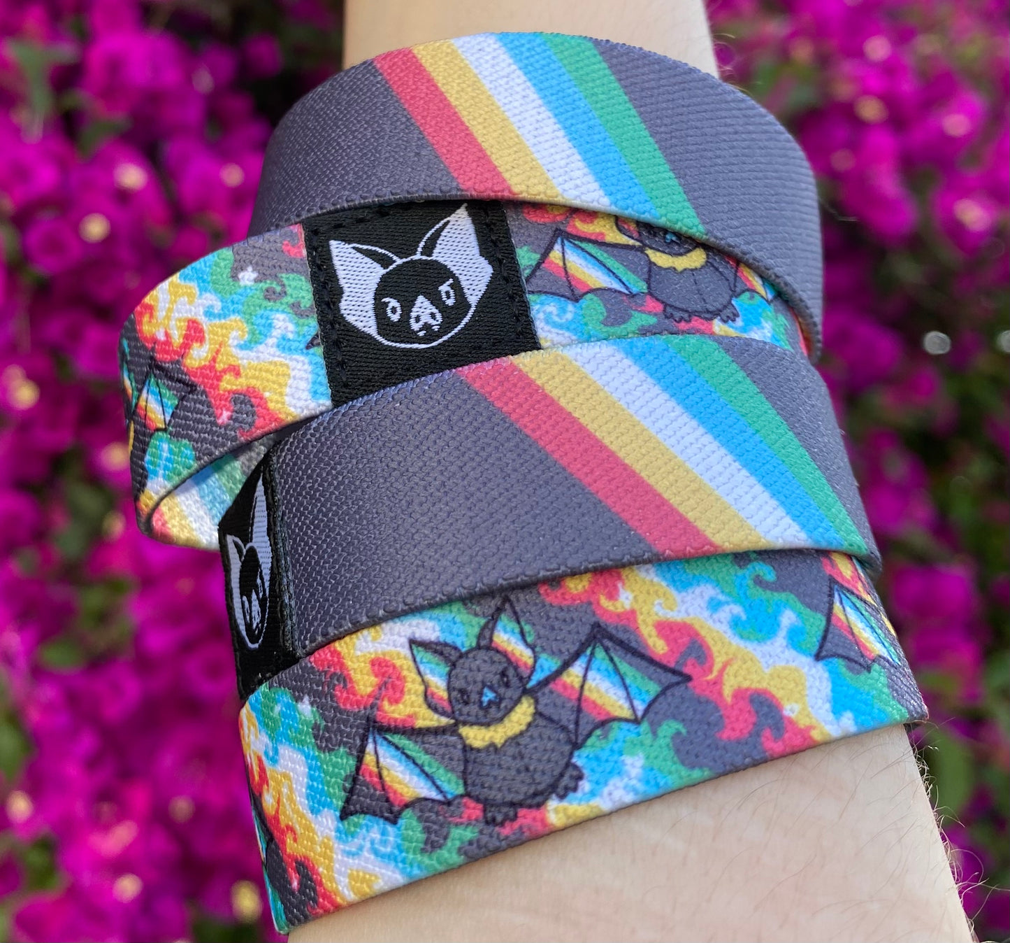 Disability Flag Bat Bracelet - Elastic Wristband