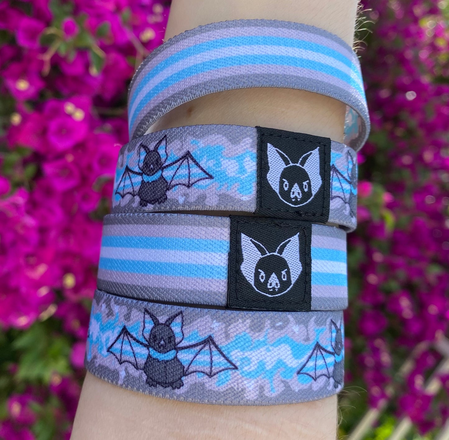 Demiboy Bat Bracelet - Trans Pride Elastic Wristband