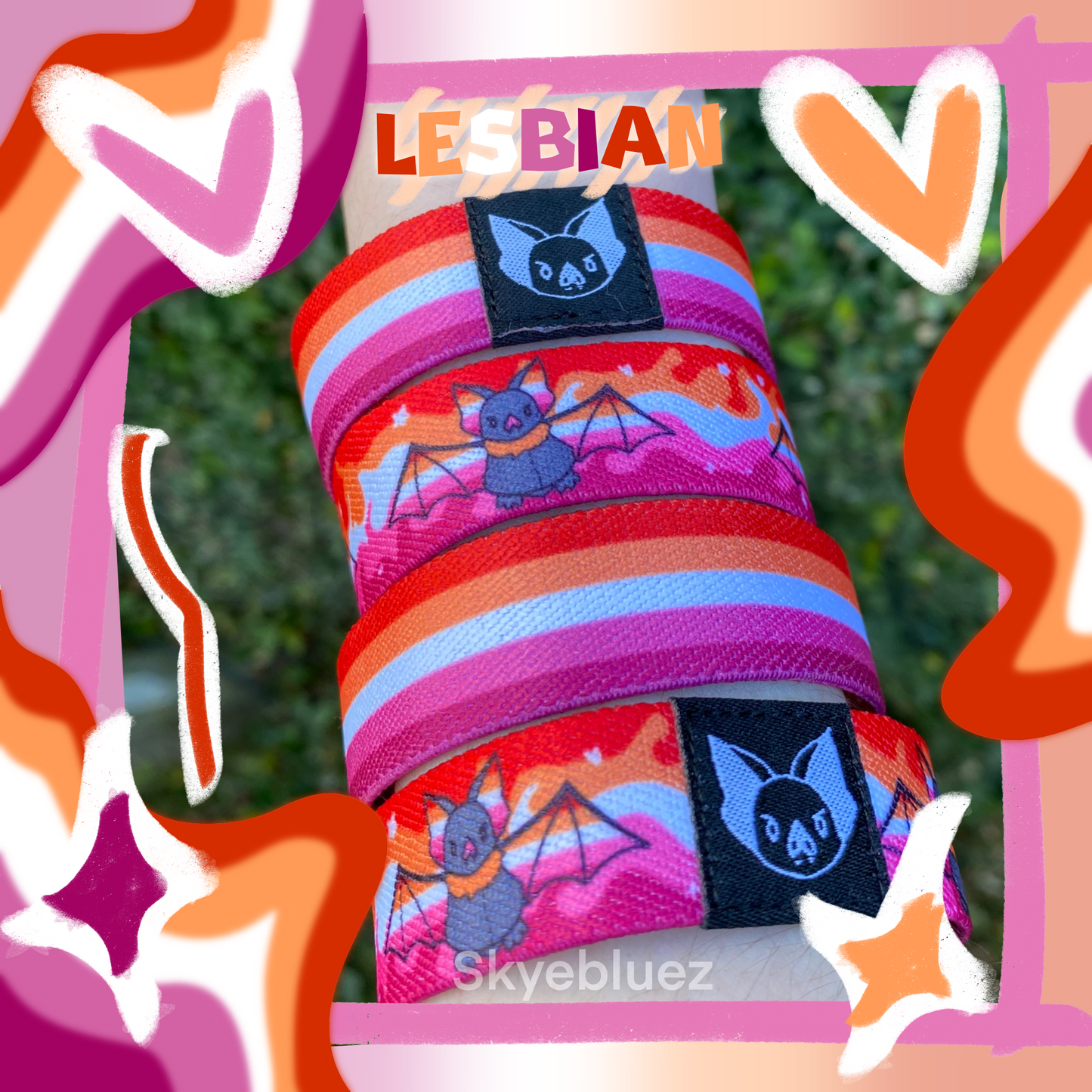 Lesbian bat bracelet/wristband
