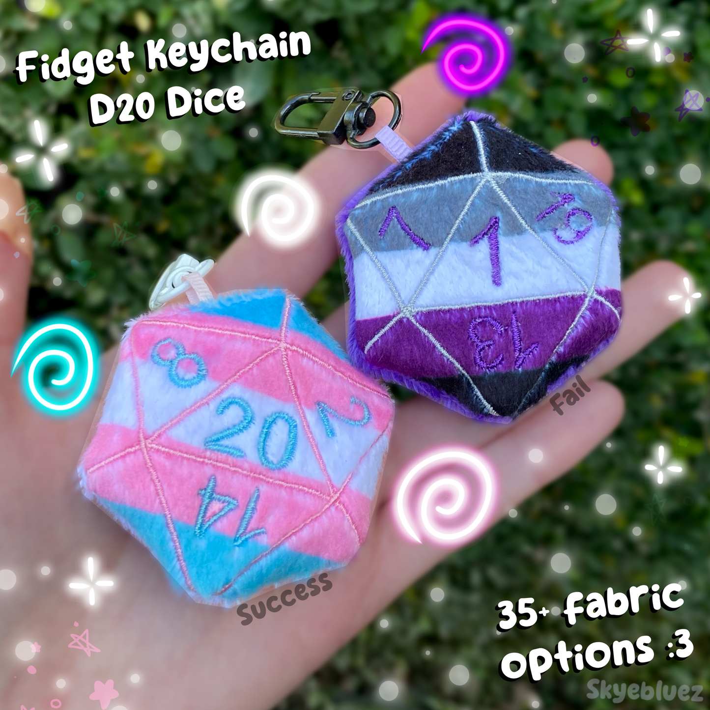 D20 Fidget Dice Keychain