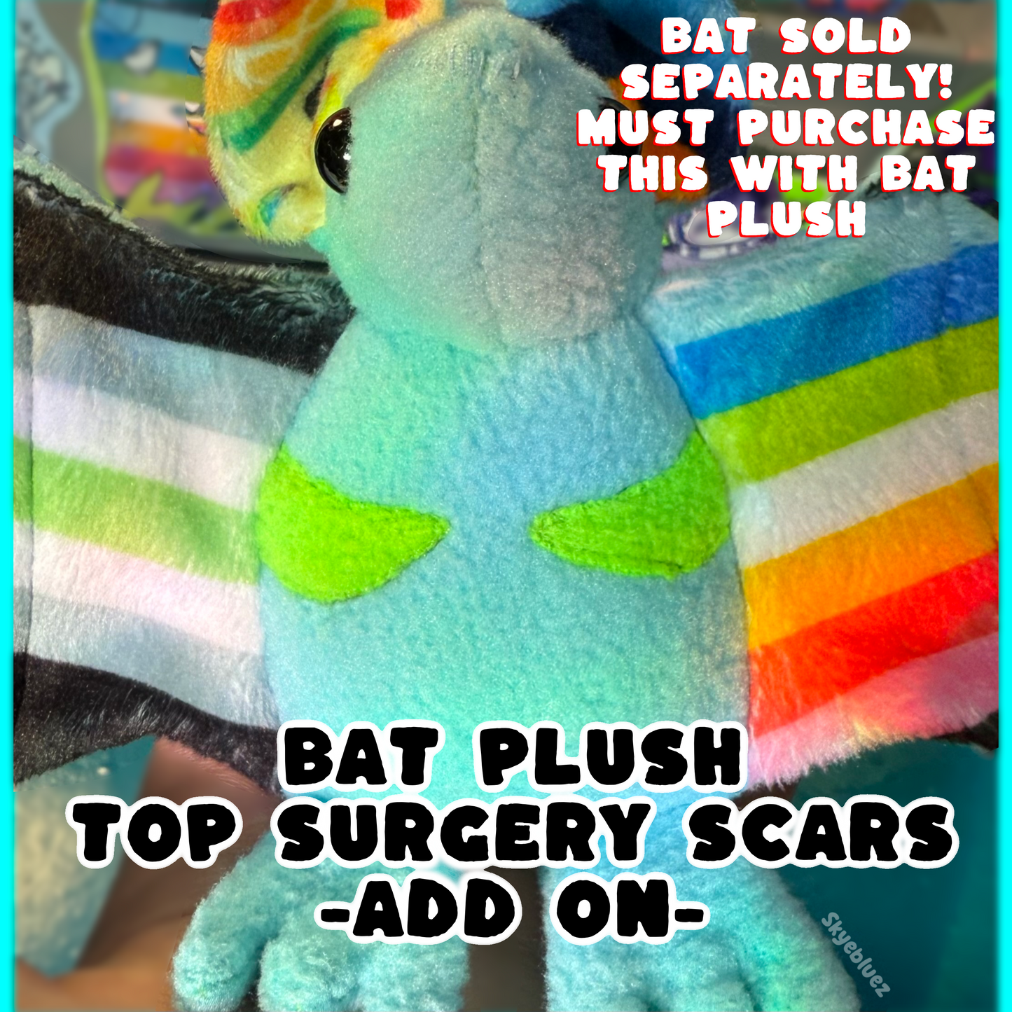 Top Surgery Scars Add On for Bat Plushie(Bat sold separately)
