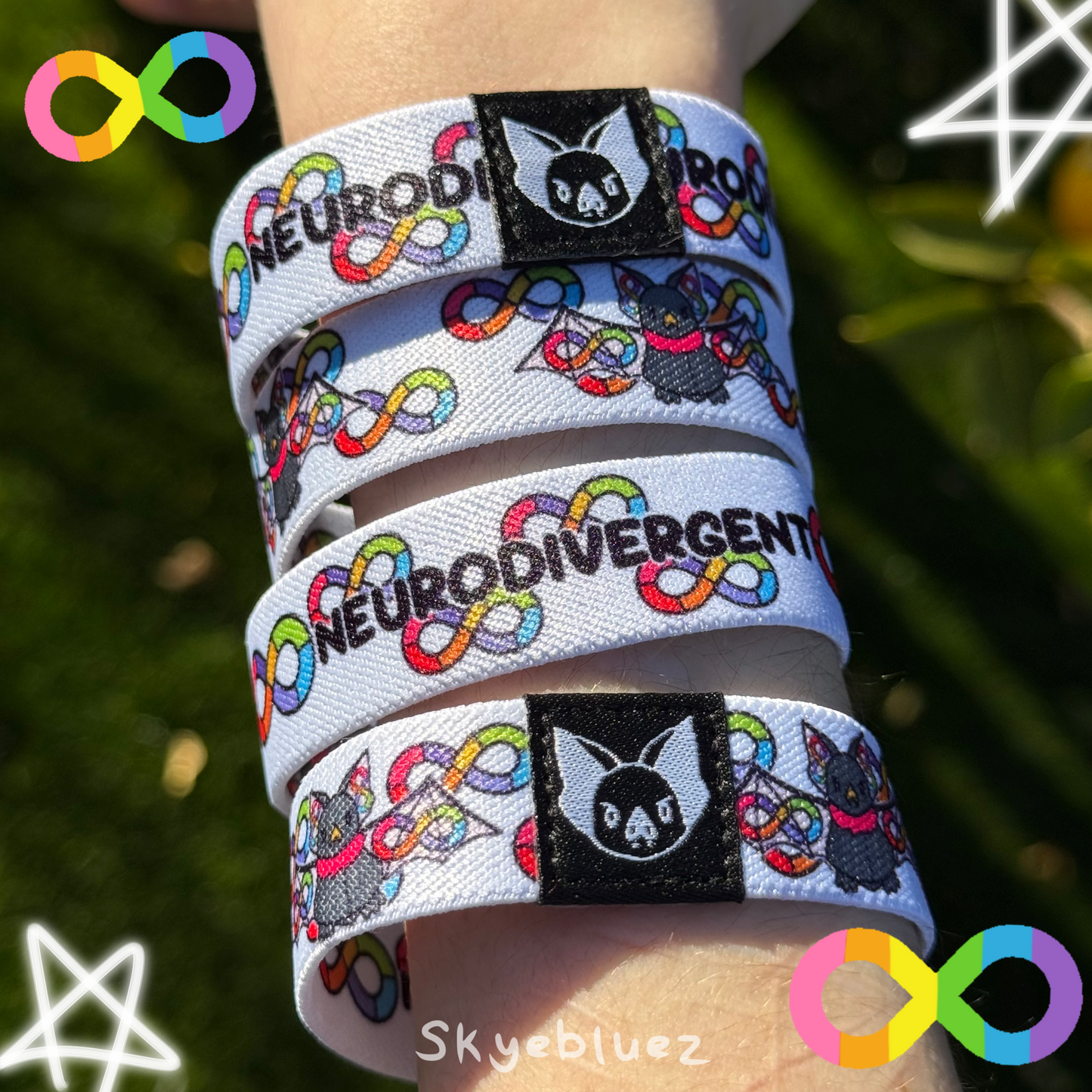 Neurodivergent Bat Bracelet -Elastic Wristband