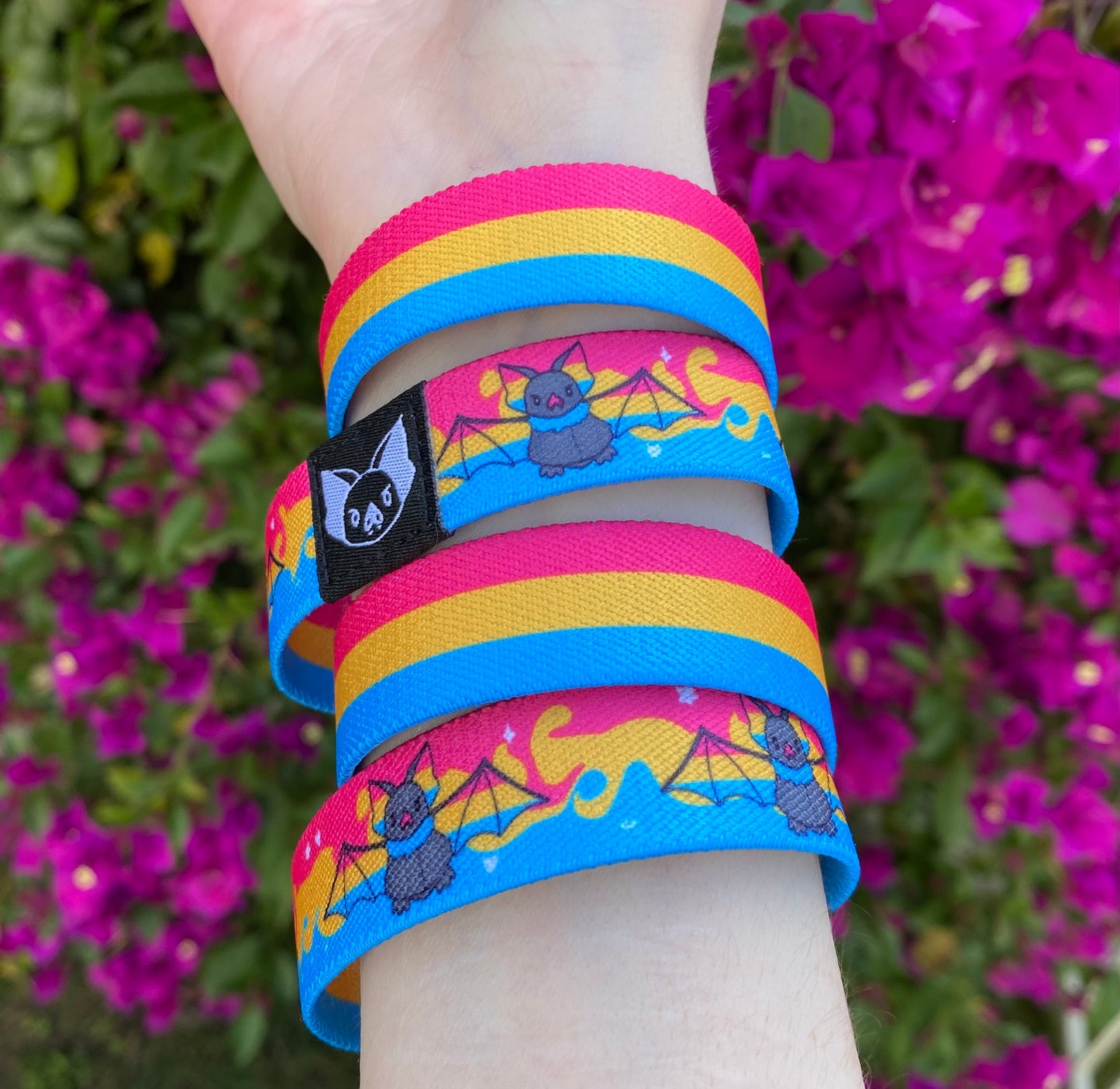 Pansexual Bat Bracelet - Pan Pride Elastic Wristband