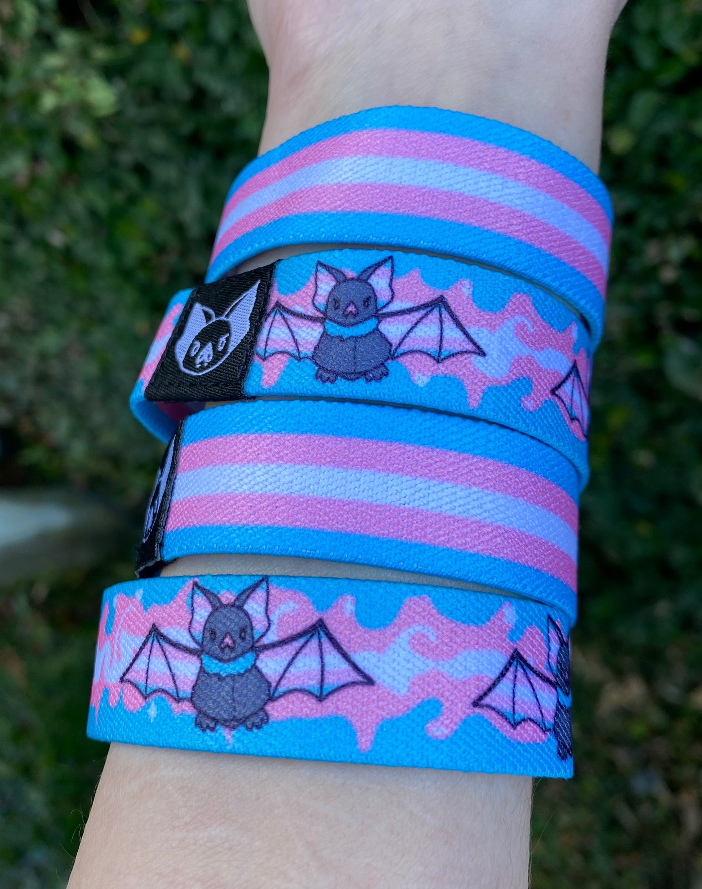 Transgender Bat Bracelet - Trans Pride Elastic Wristband