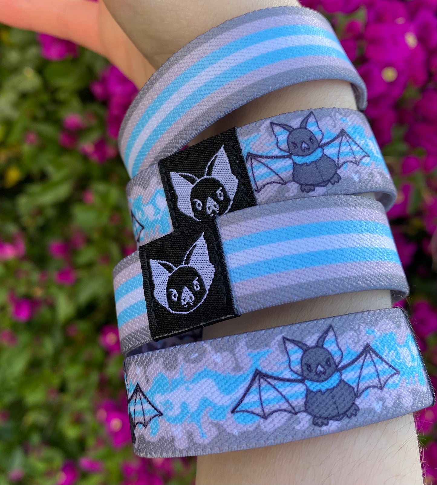 Demiboy Bat Bracelet - Trans Pride Elastic Wristband