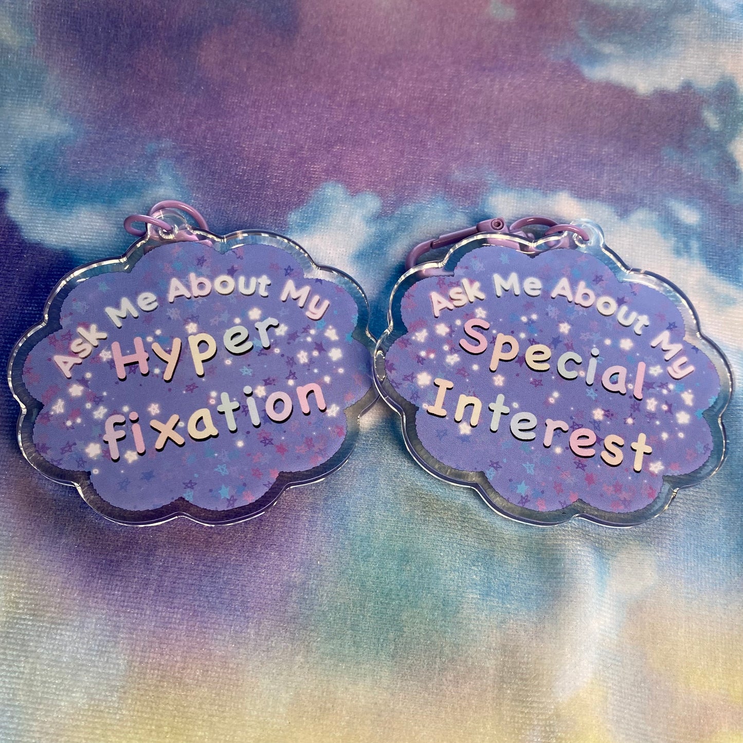 Ask me about my Special Interest / Hyperfixation 2.5” Acrylic Keychain