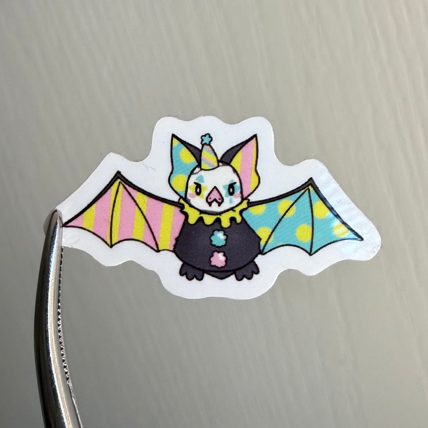 Pastel Clown Bat 1.5” Mini Sticker