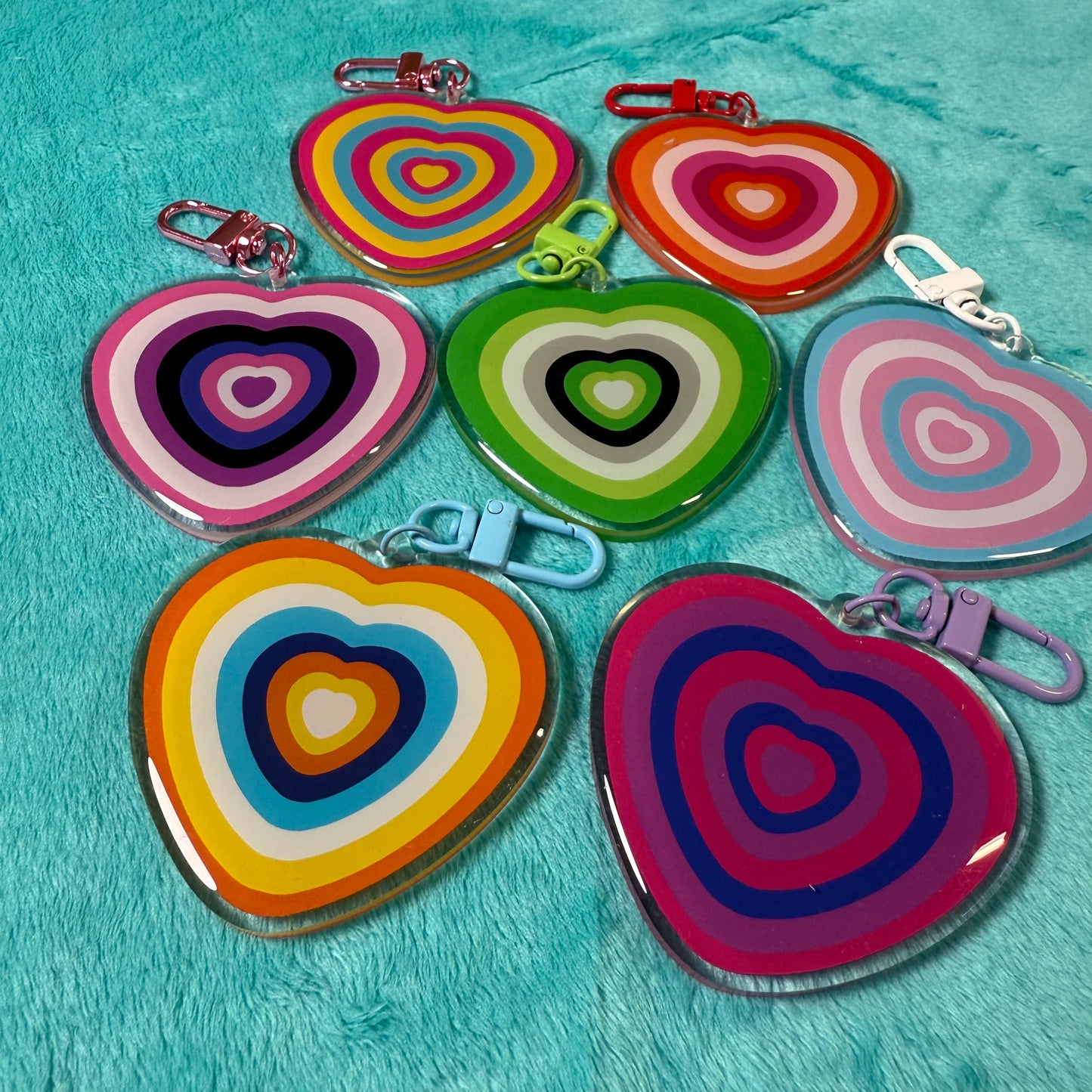 Pride Heart 2.5” Acrylic Keychain