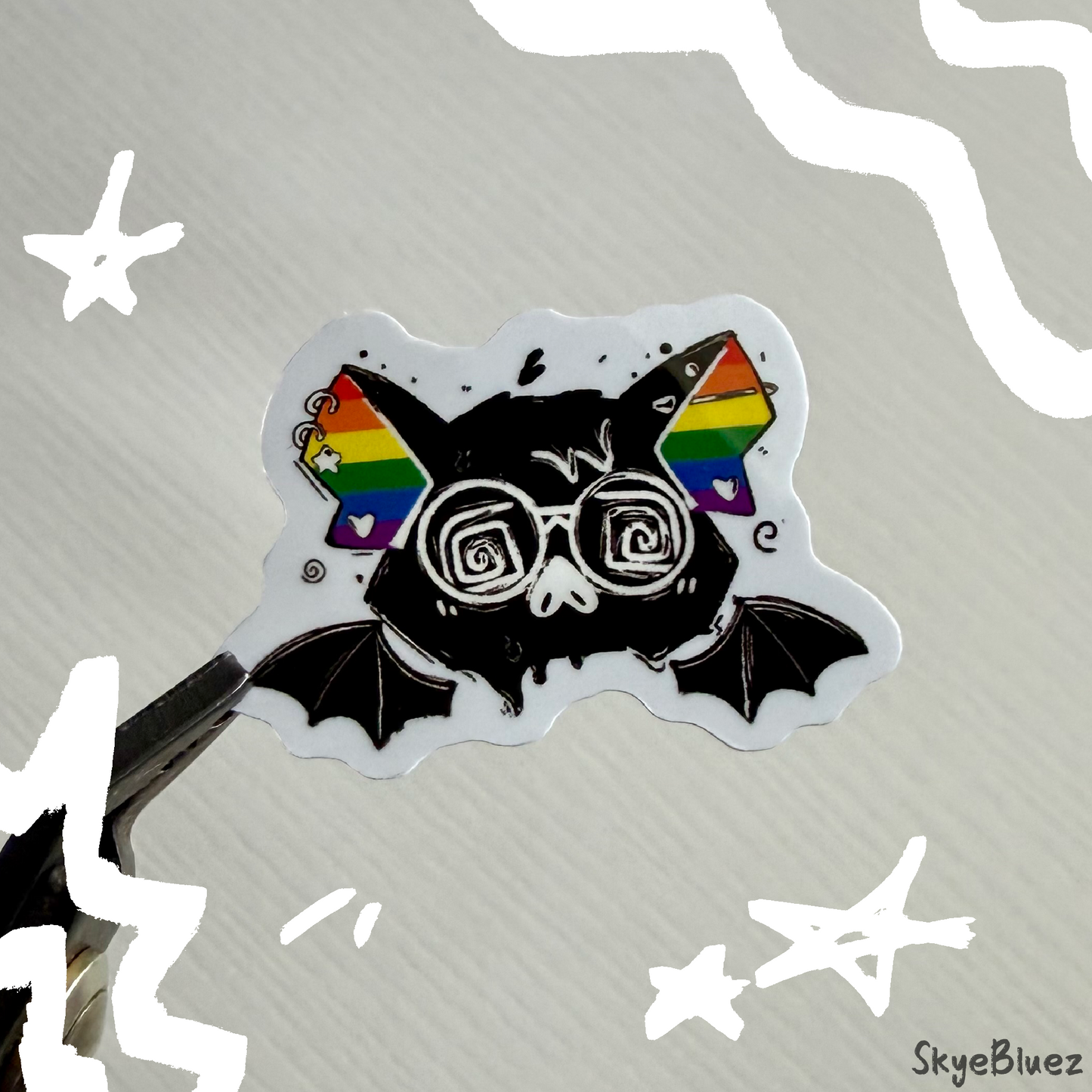 Rainbow bat 1.5” mini Sticker