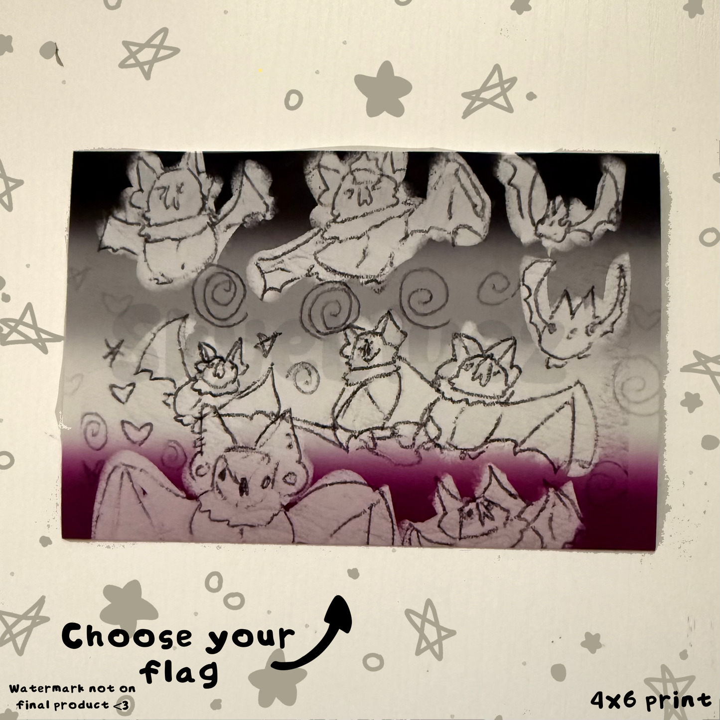 Bat doodle Print