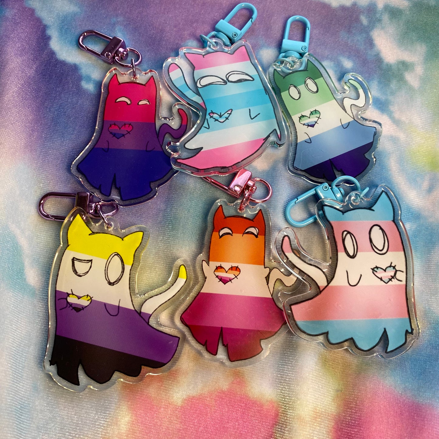 Ghost Kitty 2.5” Acrylic Keychain