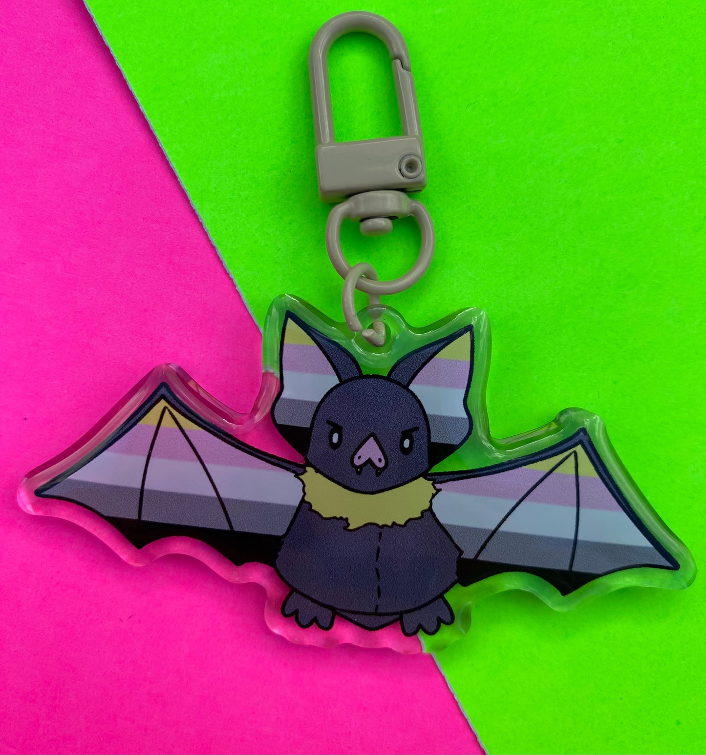 Queerplatonic Pride Bat 3” Acrylic Keychain