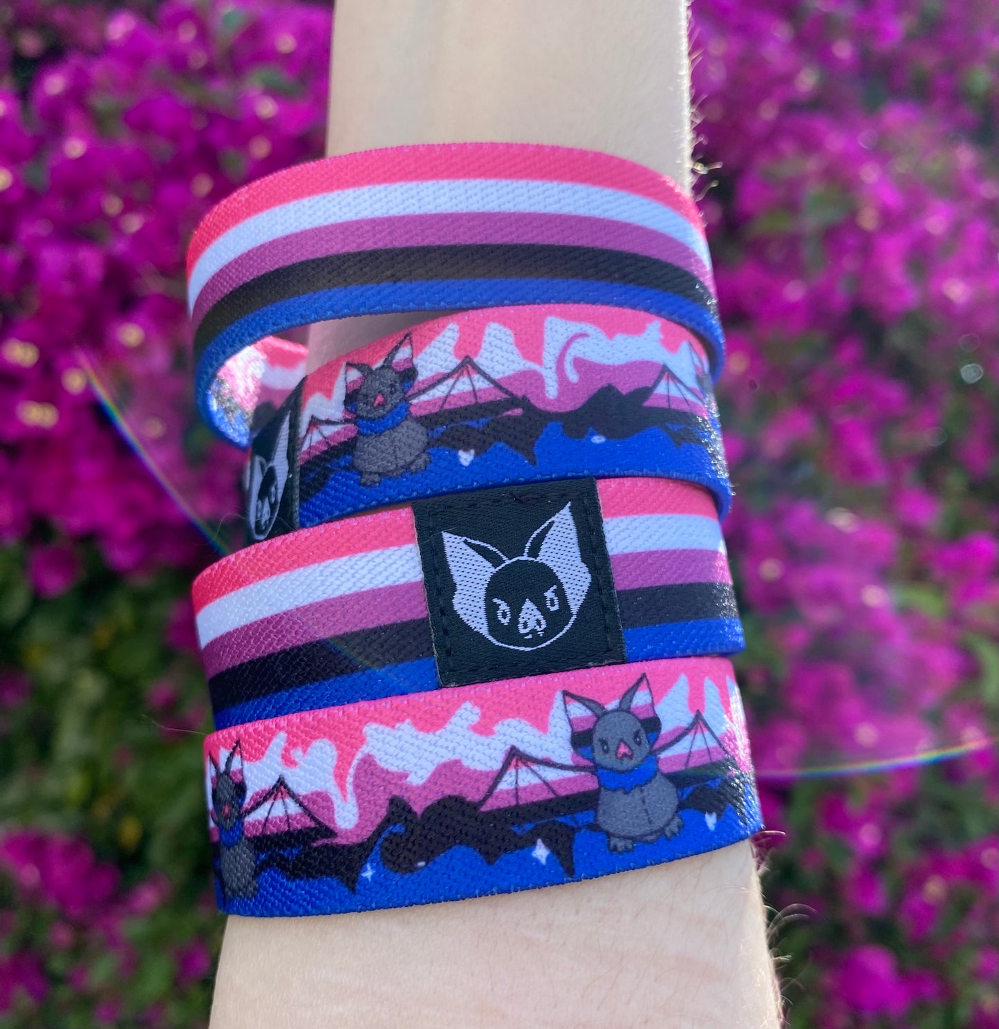 Genderfluid Bat Bracelet - Pride Elastic Wristband