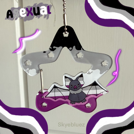 Asexual Bat Acrylic Carabiner