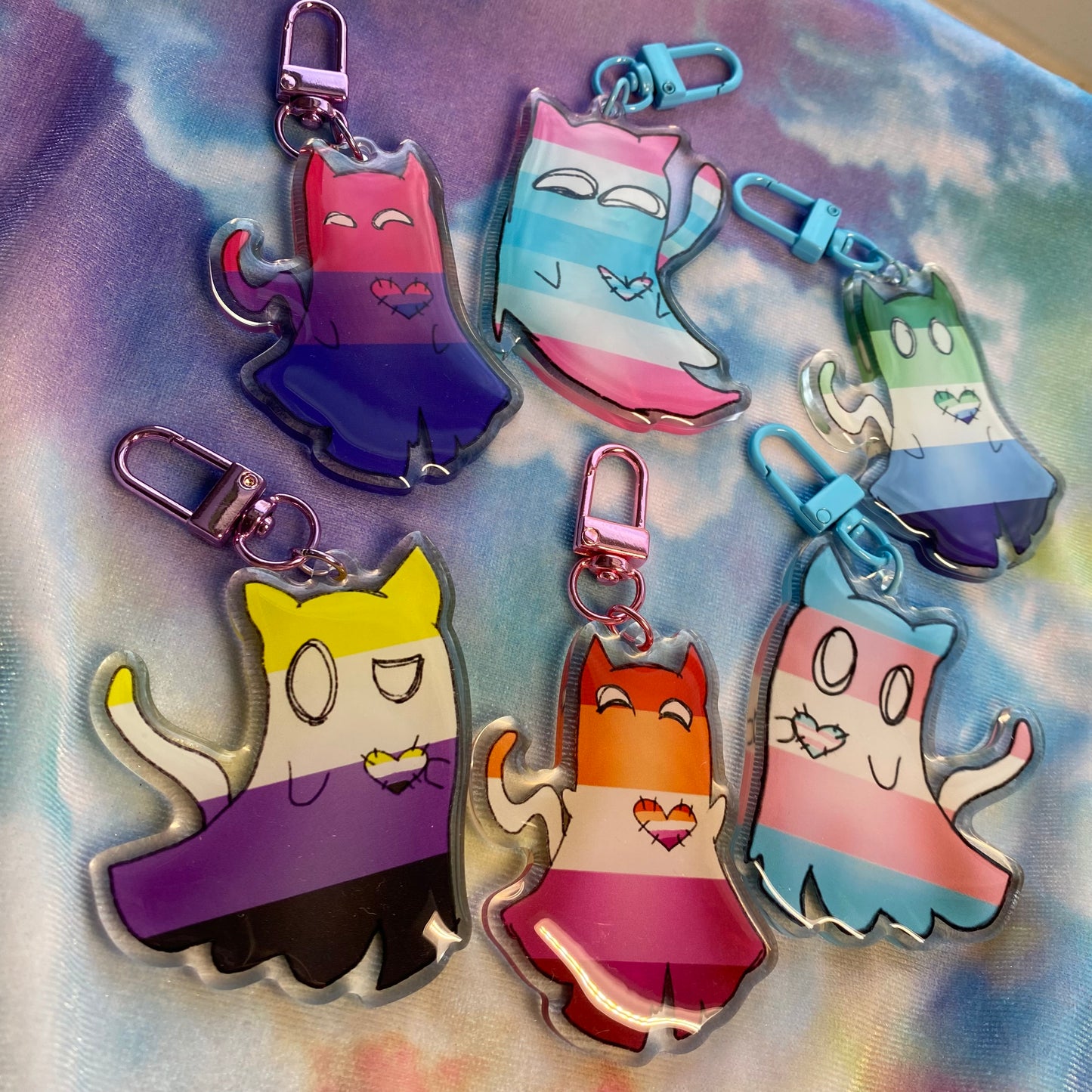 Ghost Kitty 2.5” Acrylic Keychain