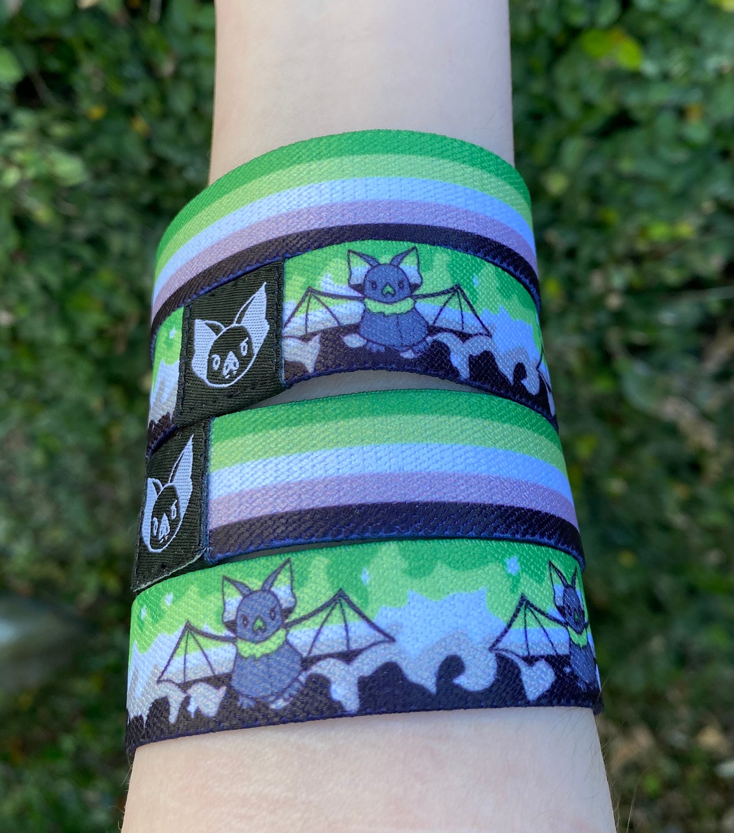 Aromantic Bat Bracelet - Aro Pride Elastic Wristband