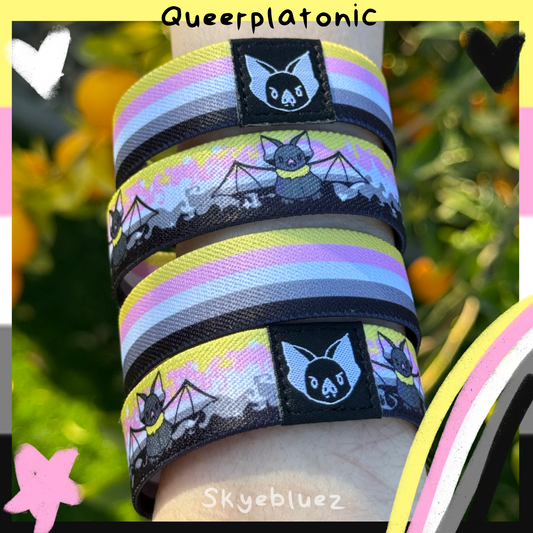 Queer Platonic Bat Bracelet - Pride Elastic Wristband