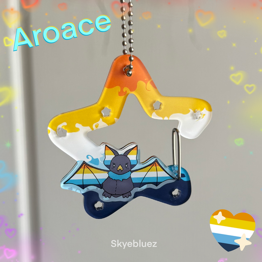 Aroace Bat Acrylic Carabiner