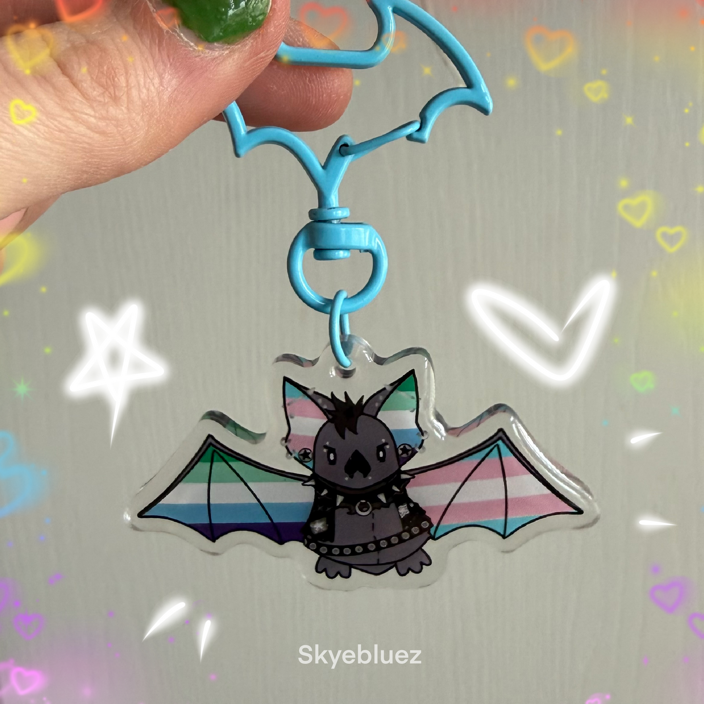 Punk gay transgender Bat 2.5” Acrylic Keychain