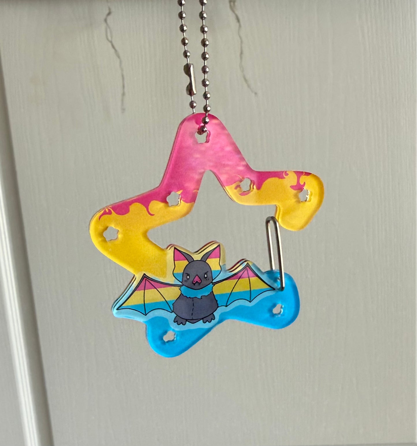 Pansexual Bat Acrylic Carabiner