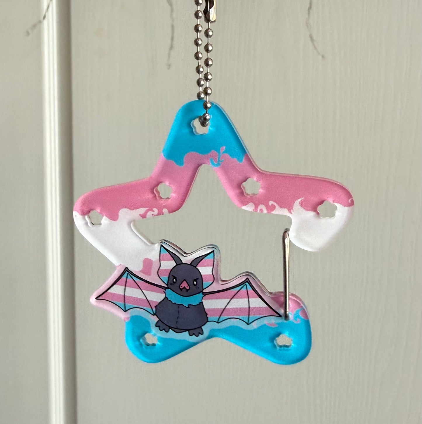Transgender Bat Acrylic Carabiner