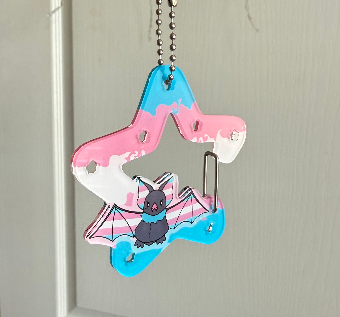 Transgender Bat Acrylic Carabiner