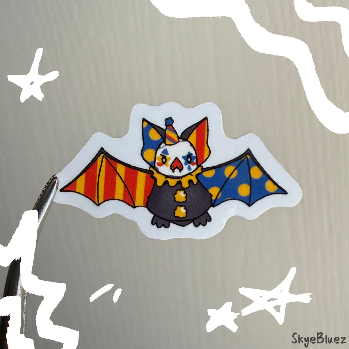 Clown Bat 1.5” Mini Sticker