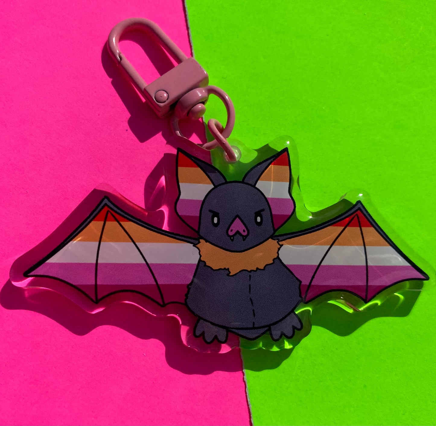 Lesbian Pride Bat 3” Acrylic Keychain