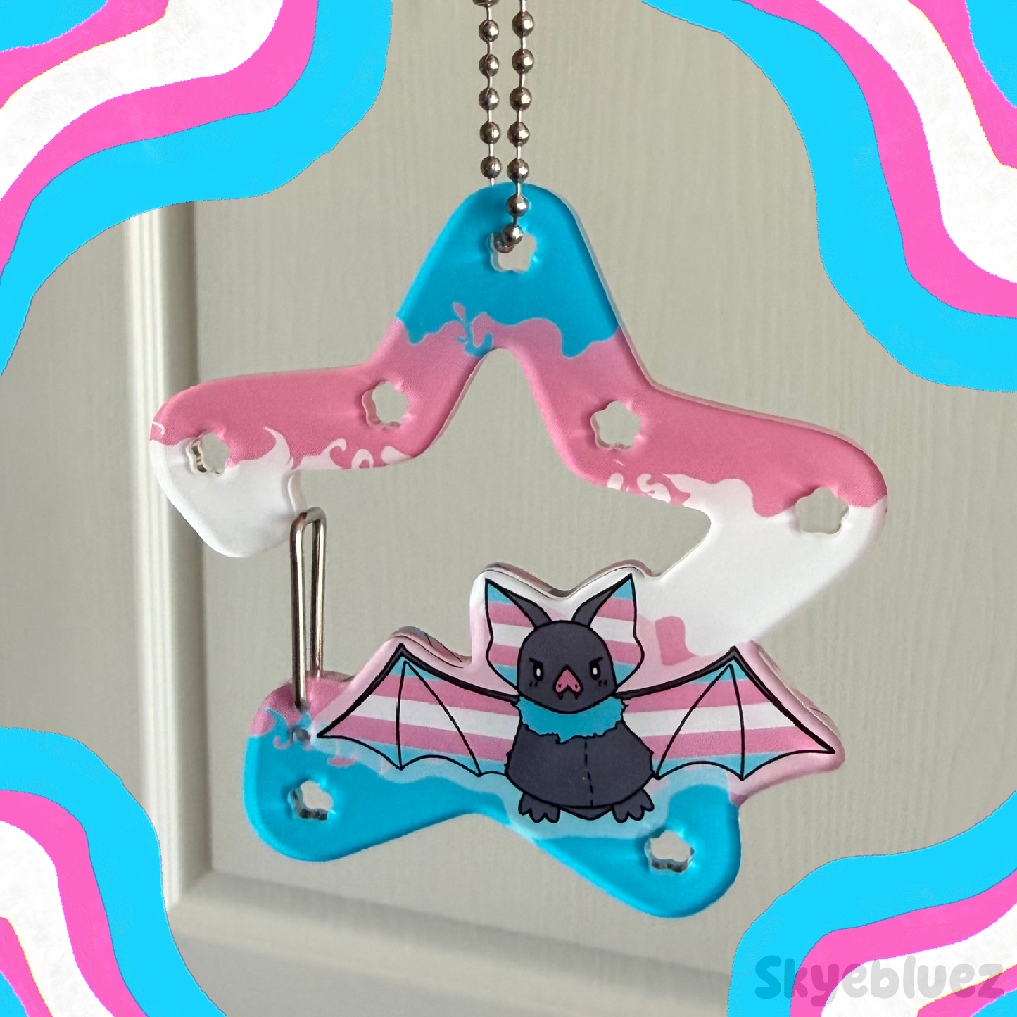 Transgender Bat Acrylic Carabiner