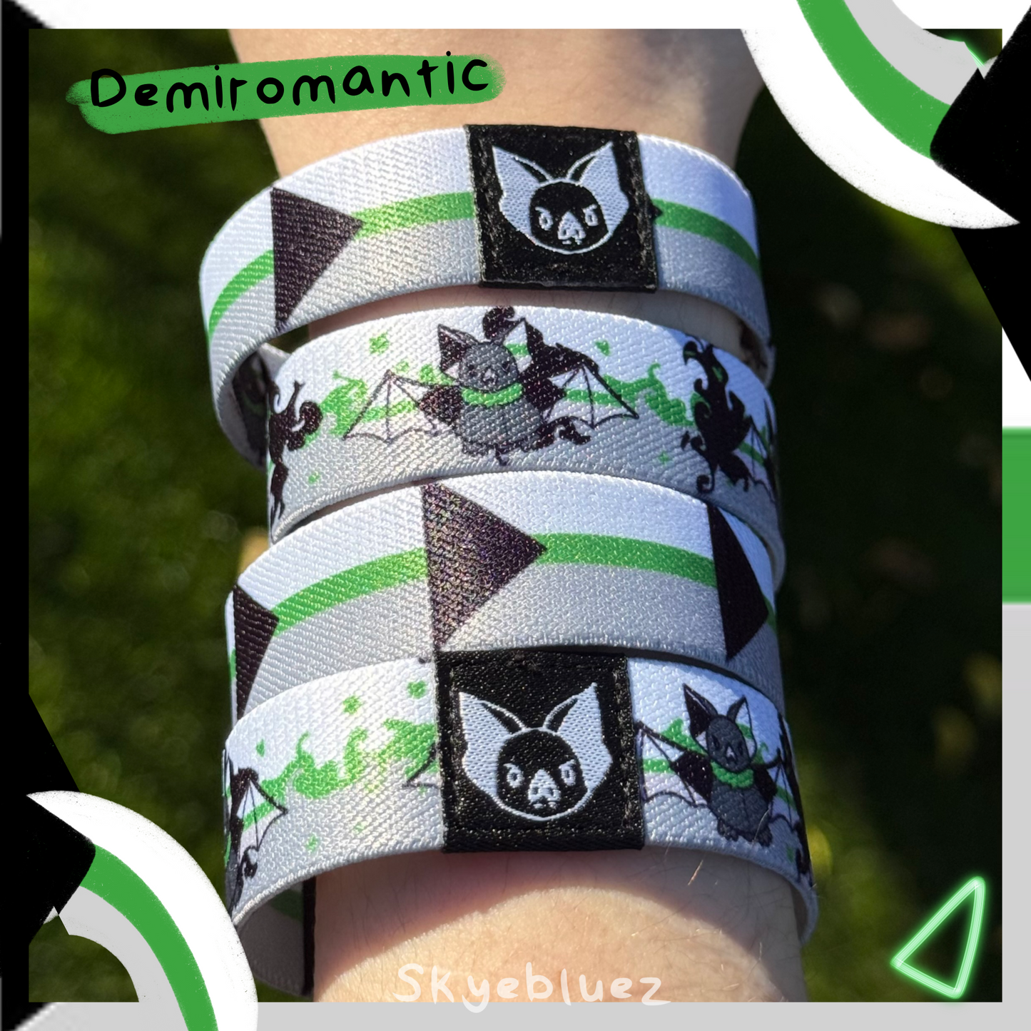 Demiromantic Bat Bracelet - Pride Elastic Wristband