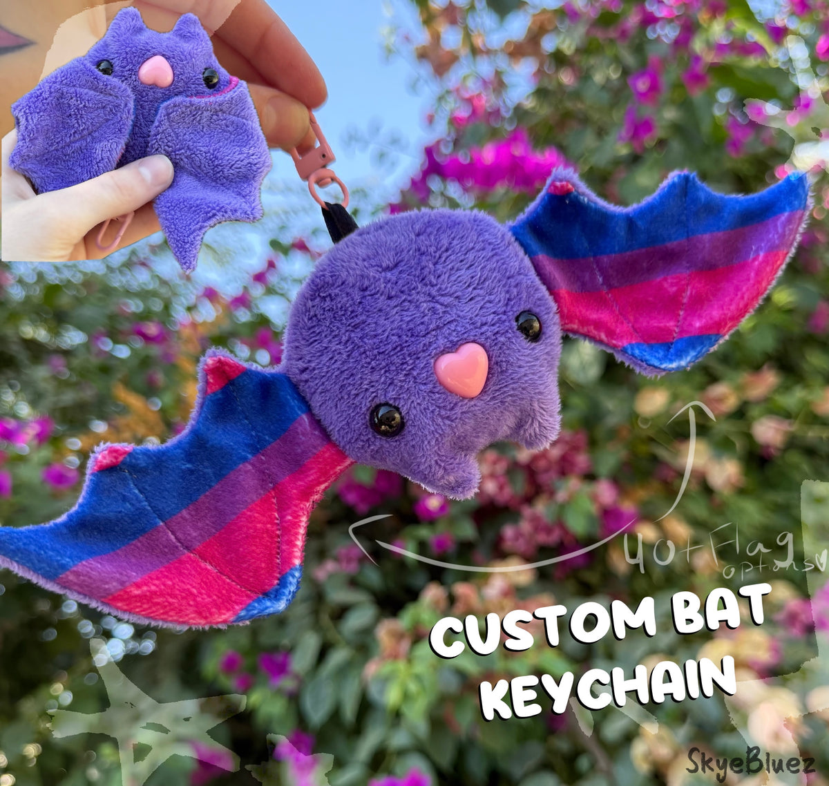 Custom Bat fidget plush keychain