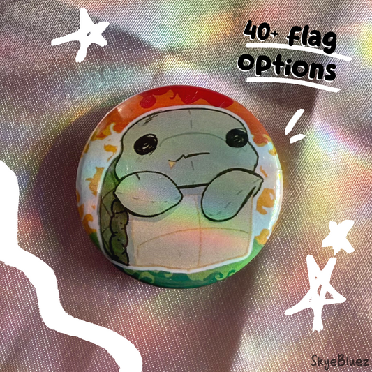 Stuffed Turtle Pride  Button