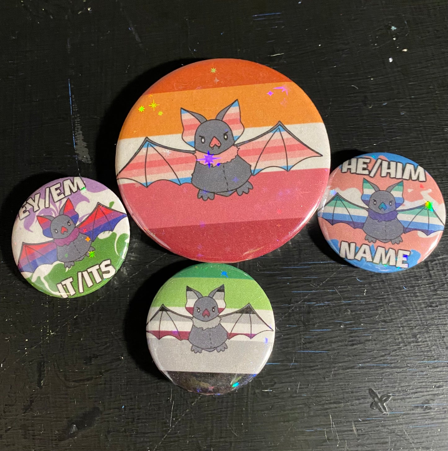 Pride Bat Holographic Pride Button