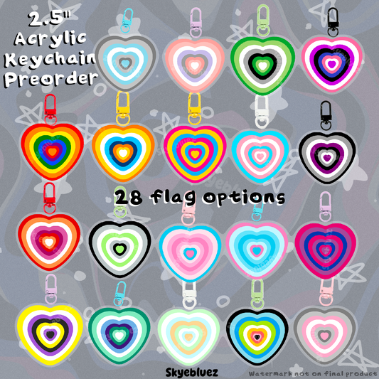 Pride Heart 2.5” Acrylic Keychain ‼️PREORDER‼️