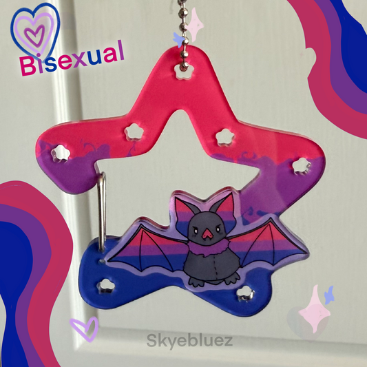 Bisexual Bat Acrylic Carabiner