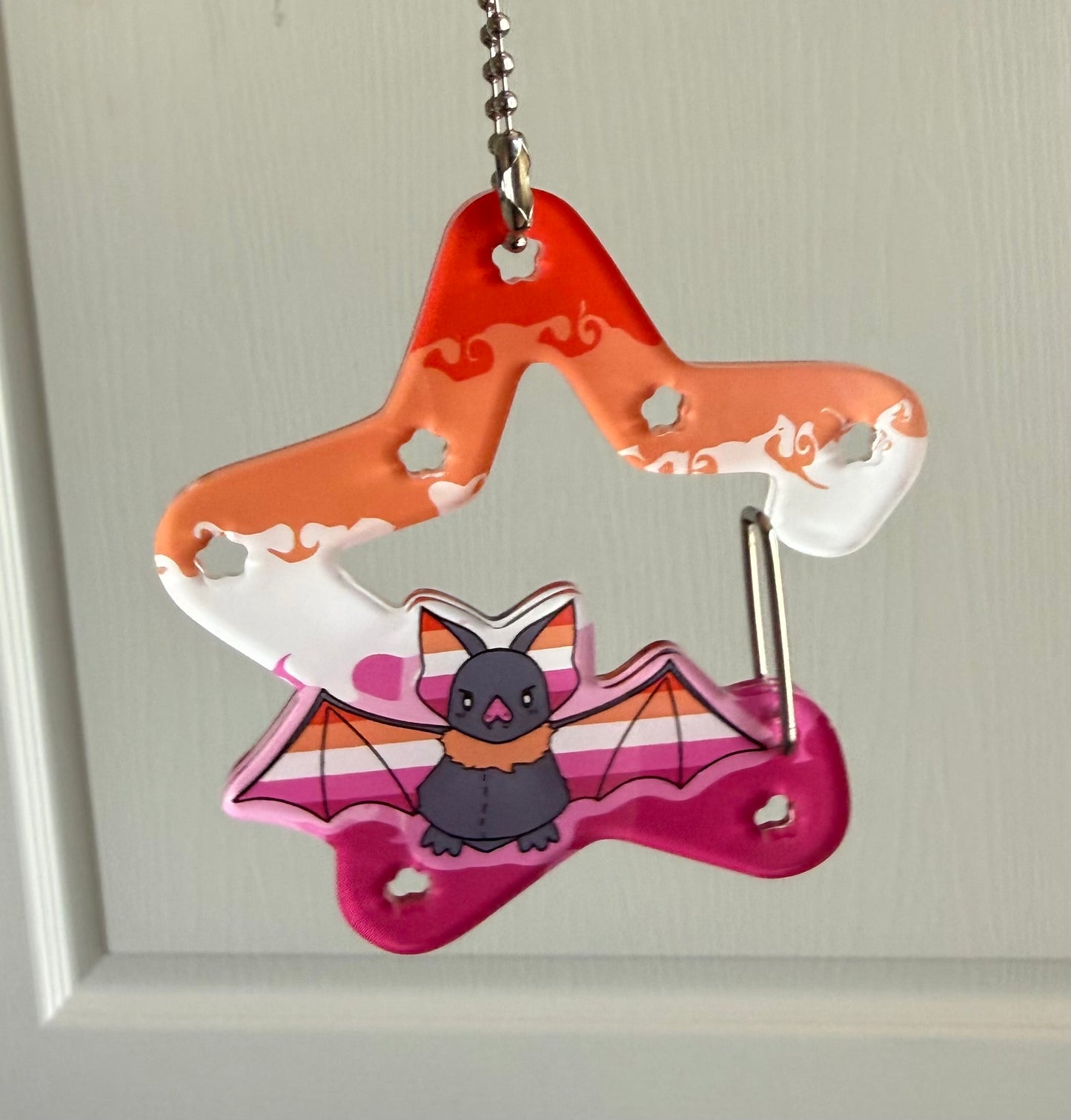 Lesbian Bat Acrylic Carabiner