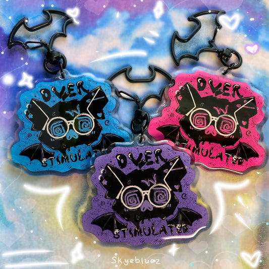 Overstimulated Bat 2.5” Acrylic Keychain