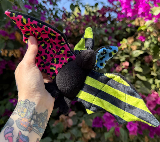 Scene inspired Bat Plush (pink/green)